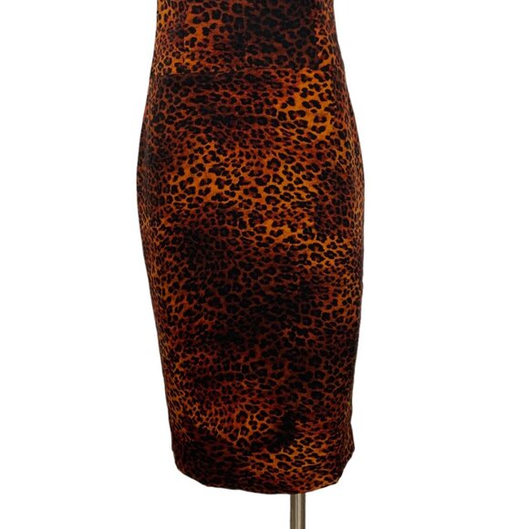 Black Halo Jackie Strapless Pencil Sheath Dress 4  Leopard Print - Picture 8 of 12
